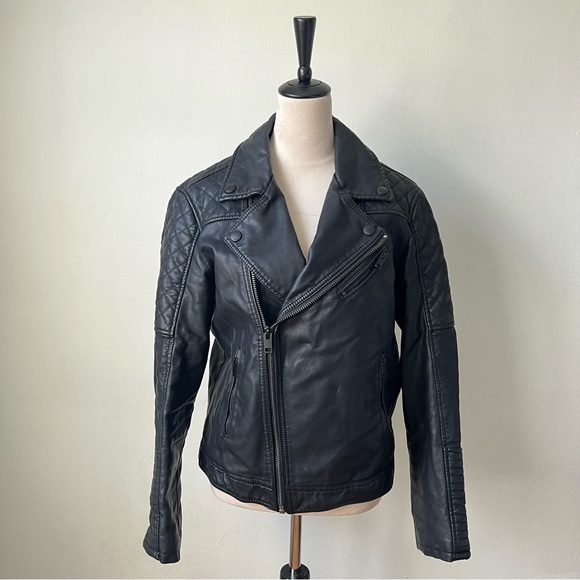 Express Black (Minus The) Leather Quilted Asymmetrical Moto Jacket - Picture 2 of 5